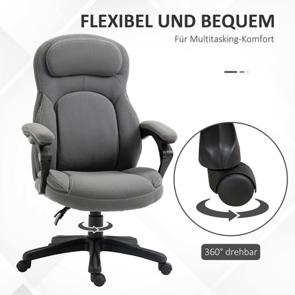 Ergonomická otočná kancelářská židle, výškově nastavitelná, vzhled lnu