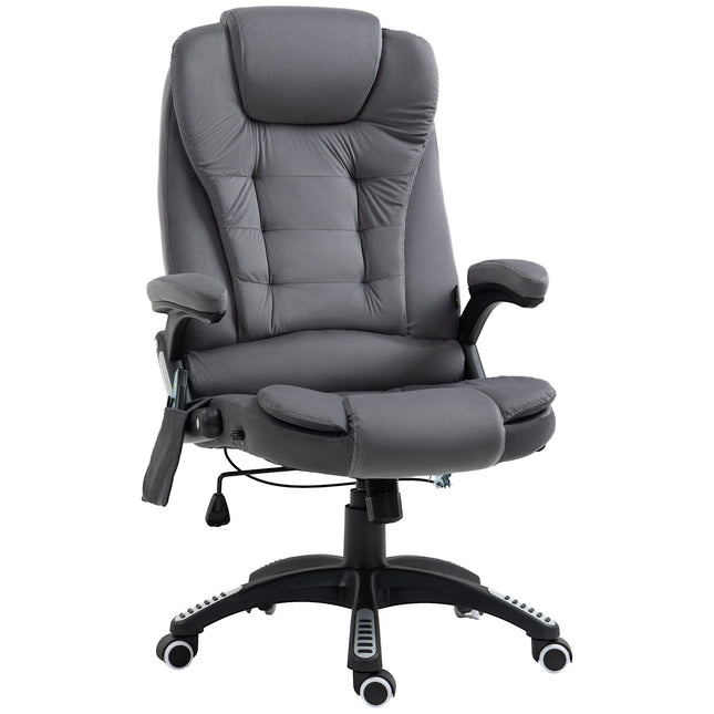 Ergonomická kancelářská židle s masáží a vyhříváním, tmavě šedá