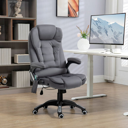Ergonomická kancelářská židle s masáží a vyhříváním, tmavě šedá