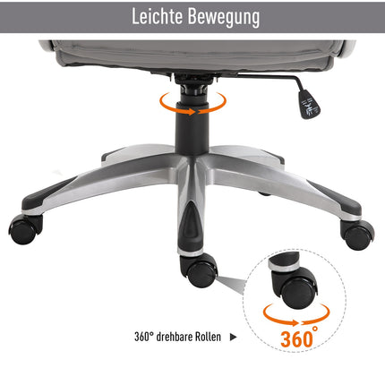 Ergonomická kancelářská židle z umělé kůže – nastavitelná, otočná, s opěrkou hlavy