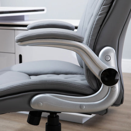 Ergonomická kancelářská židle z umělé kůže – nastavitelná, otočná, s opěrkou hlavy