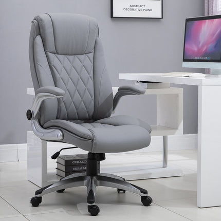 Ergonomická kancelářská židle z umělé kůže – nastavitelná, otočná, s opěrkou hlavy