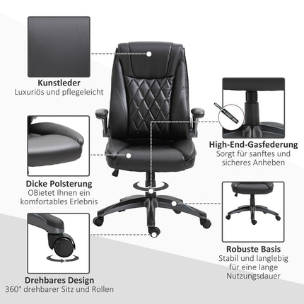 Ergonomická kancelářská židle, otočná - výškově nastavitelná, černá