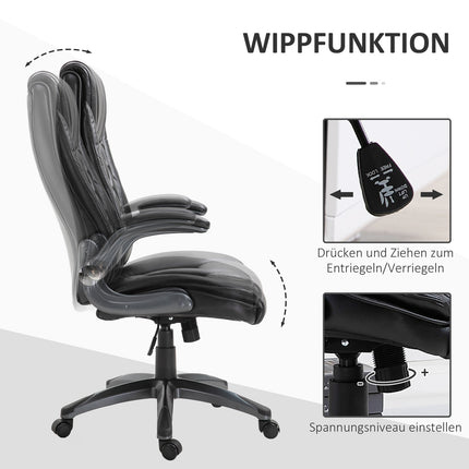 Ergonomická kancelářská židle, otočná - výškově nastavitelná, černá
