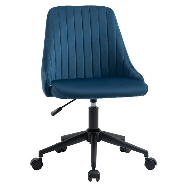 Ergonomická otočná židle k psacímu stolu, nastavitelná, samet modrá