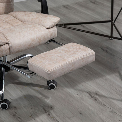 Reclining office chair, microfiber, adjustable height, beige