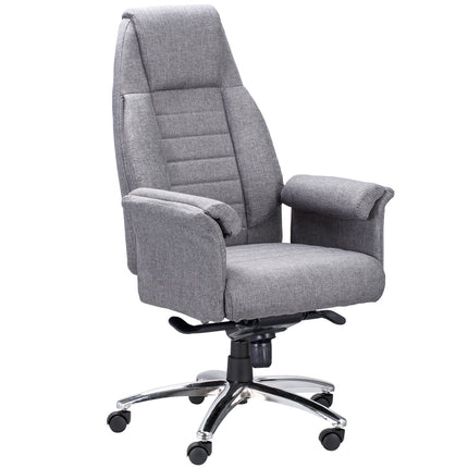 Ergonomická otočná kancelářská židle, nastavitelné područky, světle šedá