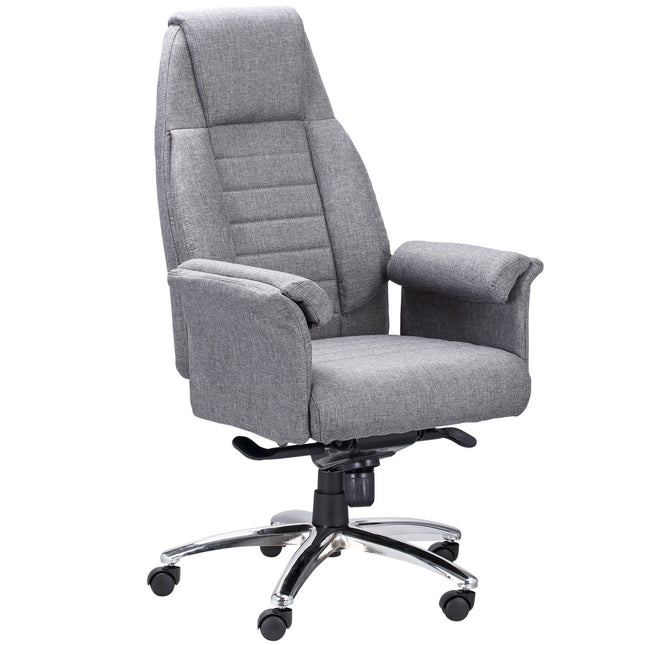 Ergonomická otočná kancelářská židle, nastavitelné područky, světle šedá