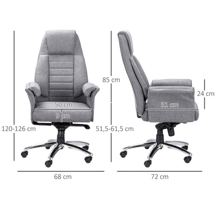 Ergonomická otočná kancelářská židle, nastavitelné područky, světle šedá
