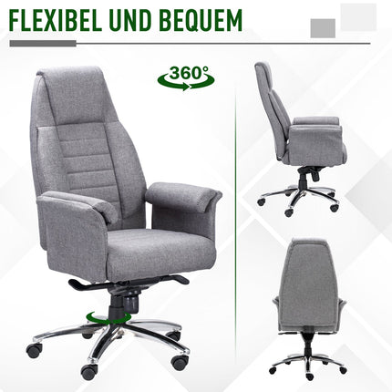 Ergonomická otočná kancelářská židle, nastavitelné područky, světle šedá