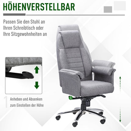 Ergonomická otočná kancelářská židle, nastavitelné područky, světle šedá