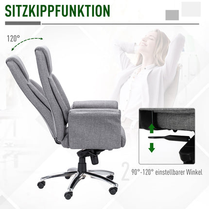 Ergonomická otočná kancelářská židle, nastavitelné područky, světle šedá