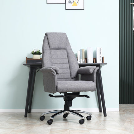 Ergonomická otočná kancelářská židle, nastavitelné područky, světle šedá