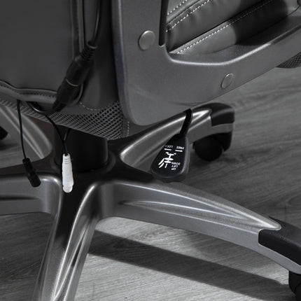 Ergonomická kancelářská židle ze šedé umělé kůže s masáží