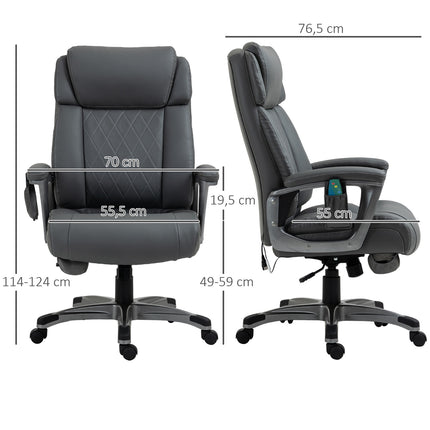 Ergonomická kancelářská židle ze šedé umělé kůže s masáží