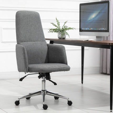 Ergonomická šedá kancelářská židle, otočná a výškově nastavitelná