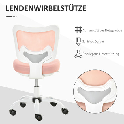 Kancelářská židle otočná výškově nastavitelná, bílo-růžová