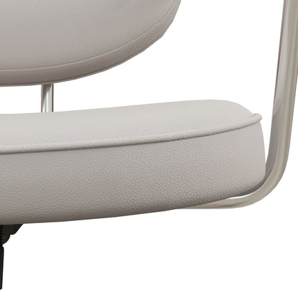 Beige office chair, rocking, artificial leather, swivel, 120 kg load