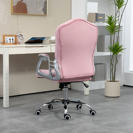Ergonomická růžová kancelářská židle pro ženy, výškově nastavitelná