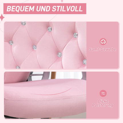 Ergonomická růžová kancelářská židle pro ženy, výškově nastavitelná