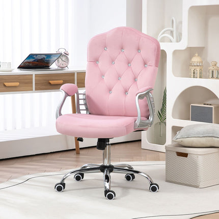 Ergonomická růžová kancelářská židle pro ženy, výškově nastavitelná