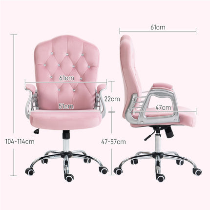 Ergonomická růžová kancelářská židle pro ženy, výškově nastavitelná