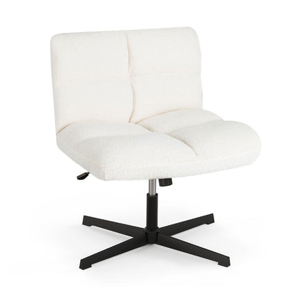 Office Chair with Faux Sheepskin, Wide Seat, Adjustable