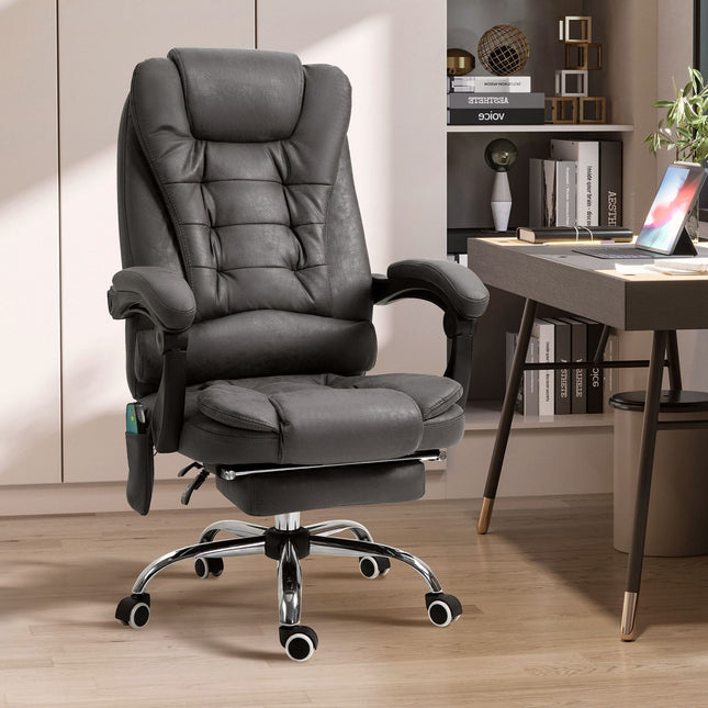 Ergonomická kancelářská židle s masáží, vyhříváním a podnožkou