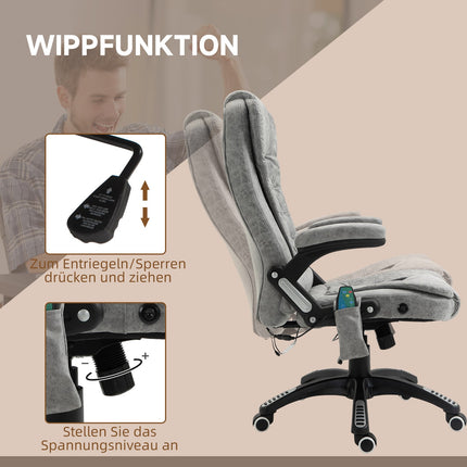 Ergonomická kancelářská židle s vyhříváním a masáží, nastavitelná výška