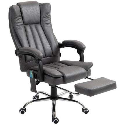 Ergonomická šedá kancelářská židle, masáž a vyhřívání, nastavitelná výška