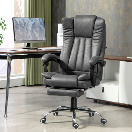 Ergonomická šedá kancelářská židle, masáž a vyhřívání, nastavitelná výška