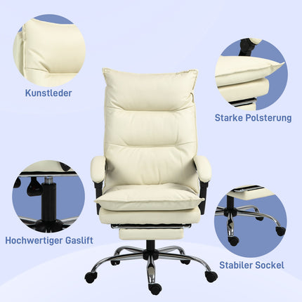 Ergonomická kancelářská židle, výškově nastavitelná, sklon 155°, béžová