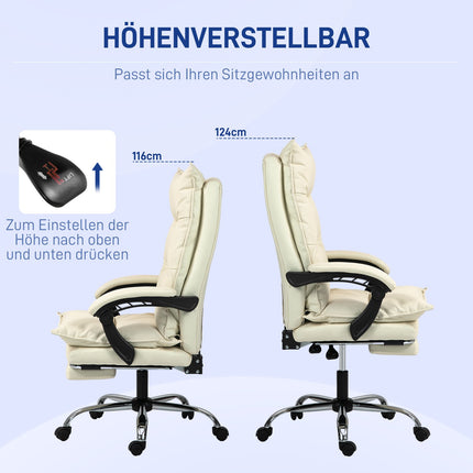 Ergonomická kancelářská židle, výškově nastavitelná, sklon 155°, béžová