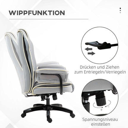 Ergonomická židle k psacímu stolu, skládací a výškově nastavitelná, šedá