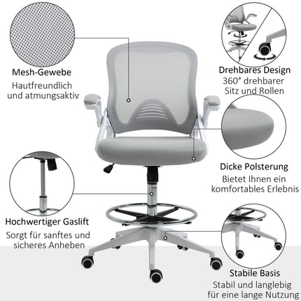 Ergonomická kancelářská židle, síťované opěradlo, nastavitelná výška, černá
