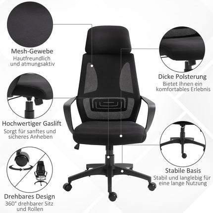 Ergonomická kancelářská židle, nastavitelná výška, bederní opěrka