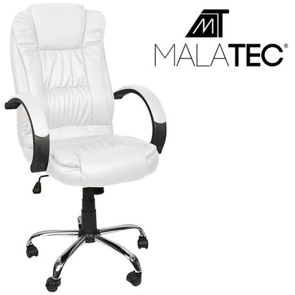 Kancelářská židle, ekokůže – bílá, Malatec 23240