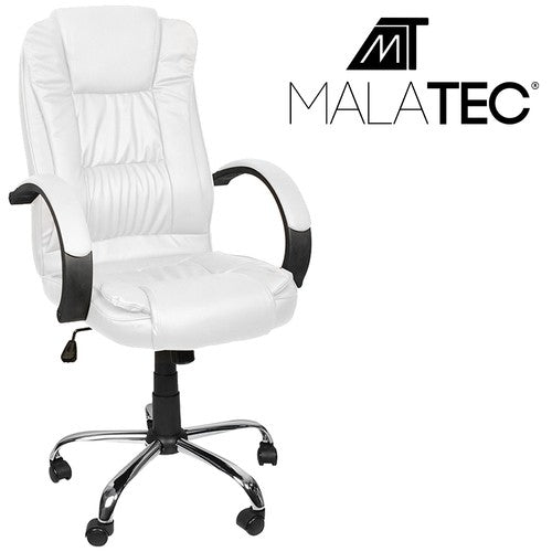 Kancelářská židle, ekokůže – bílá, Malatec 23240