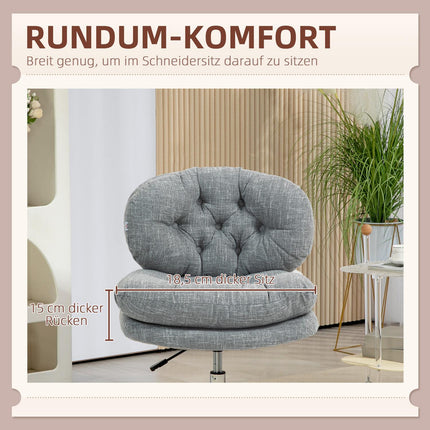 Ergonomická kancelářská židle, výškově nastavitelná, šedý len