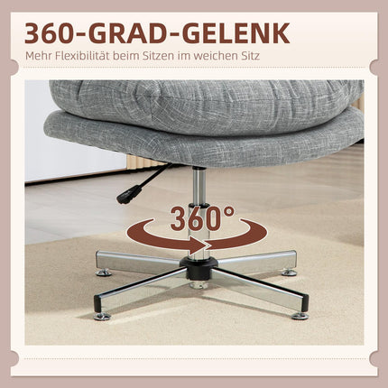 Ergonomická kancelářská židle, výškově nastavitelná, šedý len