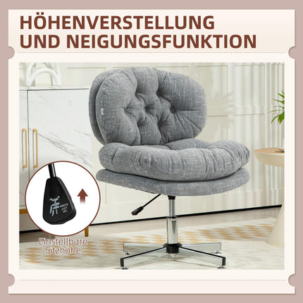 Ergonomická kancelářská židle, výškově nastavitelná, šedý len
