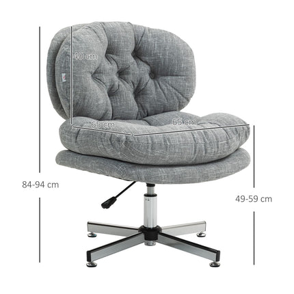 Ergonomická kancelářská židle, výškově nastavitelná, šedý len