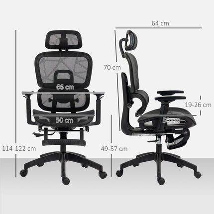 Ergonomická kancelářská židle s opěrkou hlavy, bederní opěrkou, otočná