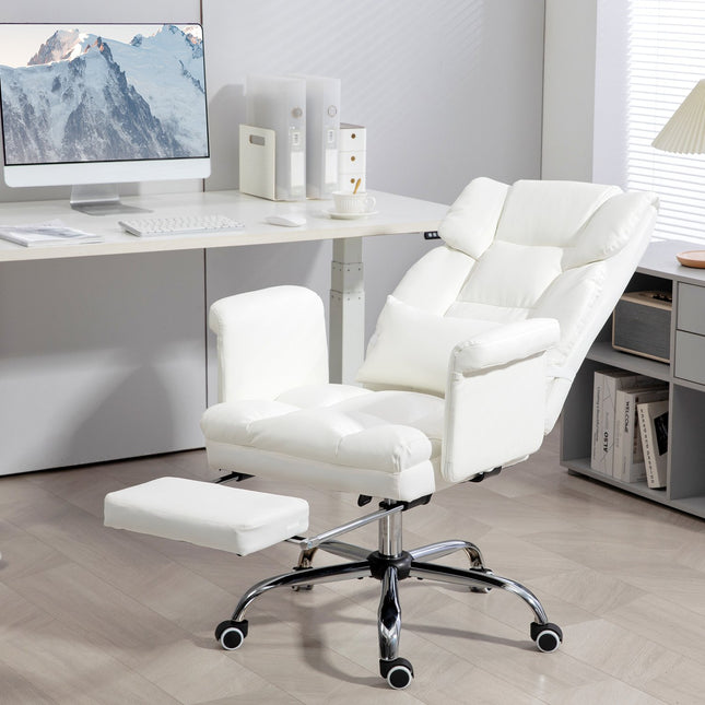 Ergonomická bílá kancelářská židle, polohovací a otočná, bederní podpora