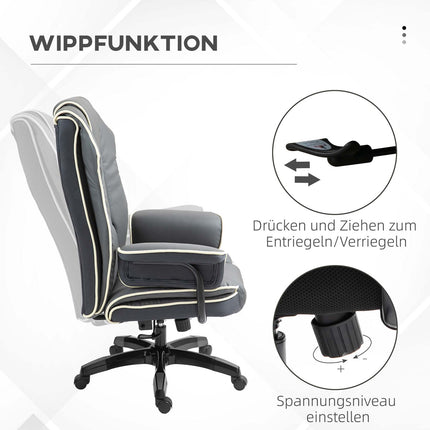 Ergonomická polohovací kancelářská židle, umělá kůže, nastavitelná