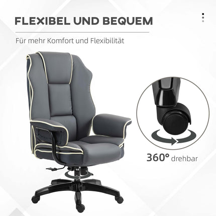 Ergonomická polohovací kancelářská židle, umělá kůže, nastavitelná