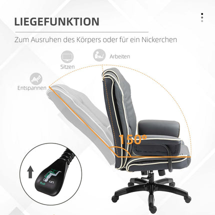 Ergonomická polohovací kancelářská židle, umělá kůže, nastavitelná