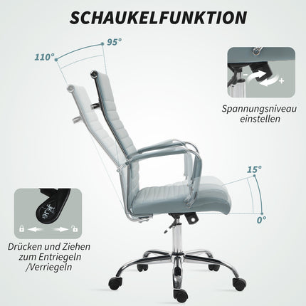 Ergonomická kancelářská židle, nastavitelná výška, umělá kůže