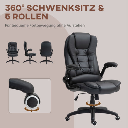 Ergonomická kancelářská židle, polohovací a otočná, černá