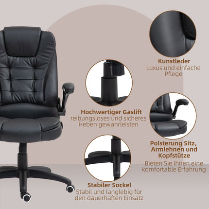 Ergonomická kancelářská židle, polohovací a otočná, černá